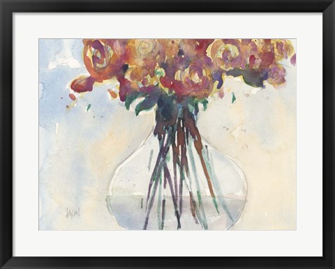 Framed Faded Roses II Print