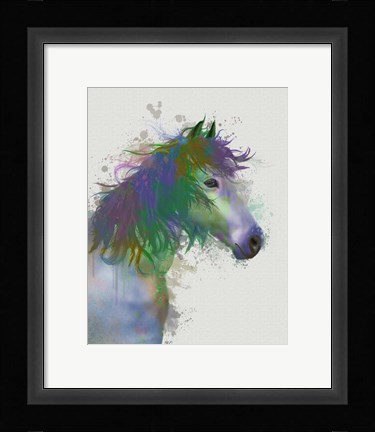 Framed Horse Portrait 1 Rainbow Splash Print