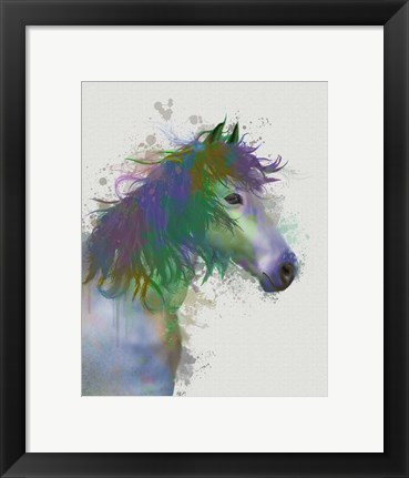Framed Horse Portrait 1 Rainbow Splash Print