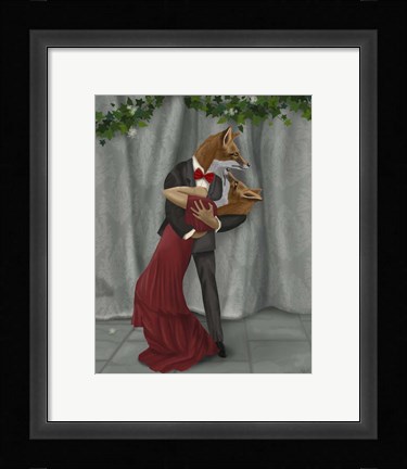 Framed Foxes Romantic Dancers Print