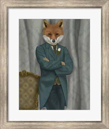 Framed Fox Victorian Gentleman Portrait Print