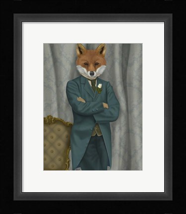Framed Fox Victorian Gentleman Portrait Print