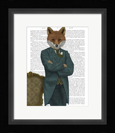 Framed Fox Victorian Gentleman Portrait Print