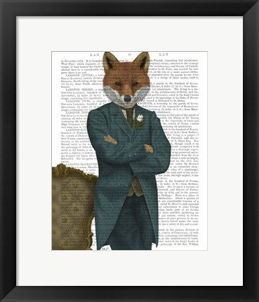 Framed Fox Victorian Gentleman Portrait Print