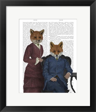 Framed Fox Couple Edwardians Print