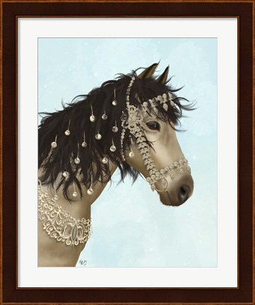 Framed Horse Buckskin with Jewelled Bridle Print