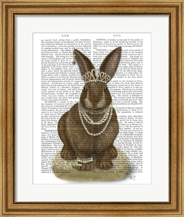 Framed Rabbit and Pearls, Full Print