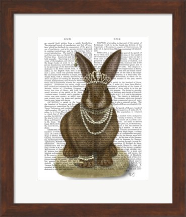 Framed Rabbit and Pearls, Full Print