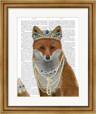 Framed Fox with Tiara, Portrait Print
