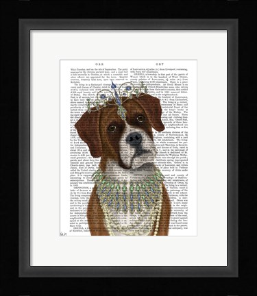 Framed Boxer and Tiara, Portrait Print
