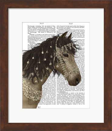 Framed Horse Buckskin with Jewelled Bridle Print