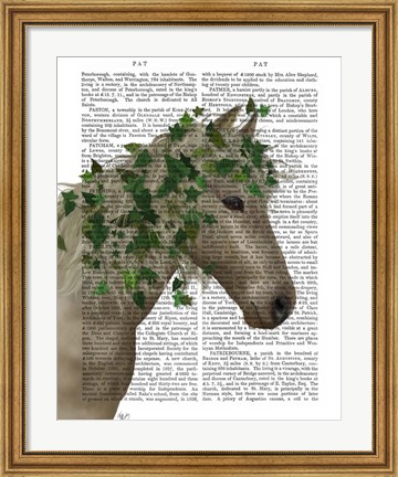 Framed Horse Porcelain with Ivy Print