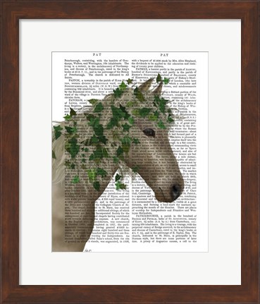 Framed Horse Porcelain with Ivy Print