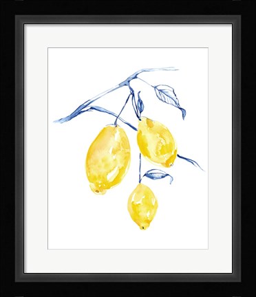 Framed Watercolor Lemons I Print