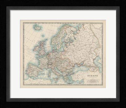 Framed Map of Europe Print