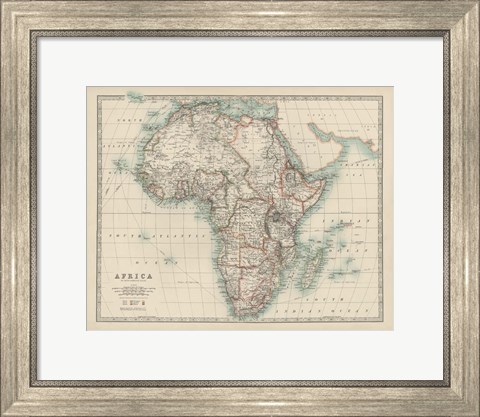 Framed Map of Africa Print