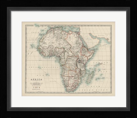 Framed Map of Africa Print