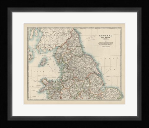 Framed Map of England &amp; Wales Print