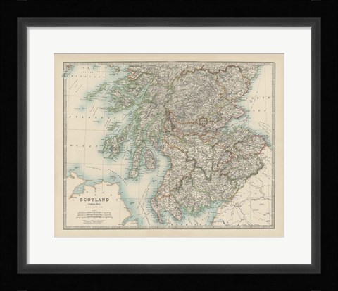 Framed Map of Scotland Print
