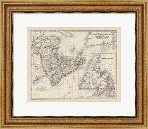 Framed Map of Canada Print