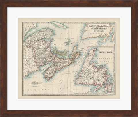 Framed Map of Canada Print