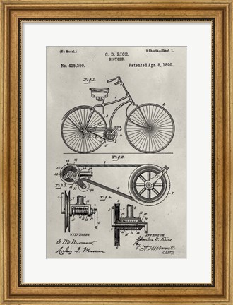 Framed Patent--Bicycle Print