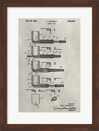 Framed Patent--Pipe Print