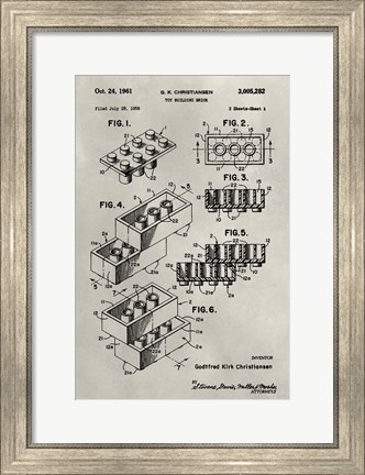 Framed Patent--Lego Print