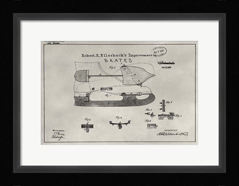 Framed Patent--Skate Print