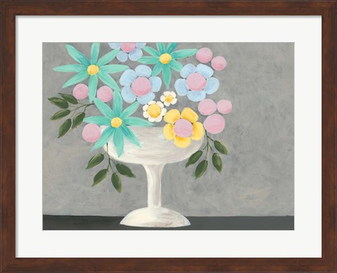 Framed Nouveau Flowers II Print