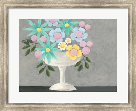 Framed Nouveau Flowers II Print