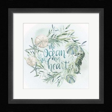 Framed Drawn to the Sea II Print