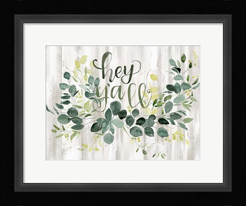 Framed Welcome Wreath III Print