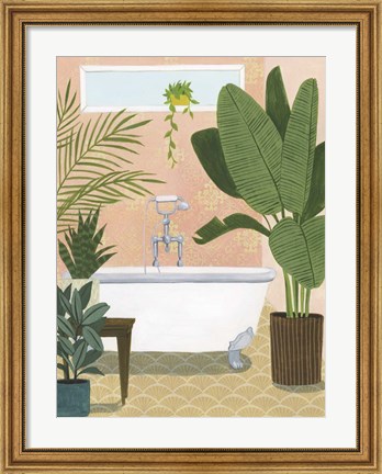 Framed Bathtub Oasis I Print