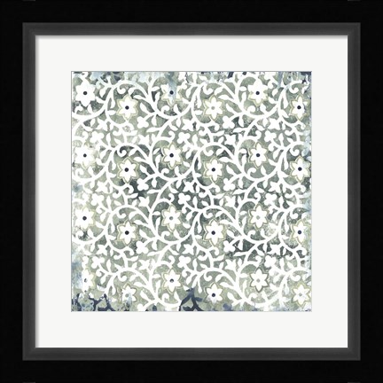 Framed Flower Stone Tile III Print