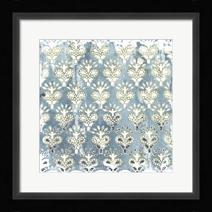 Framed Flower Stone Tile VI Print