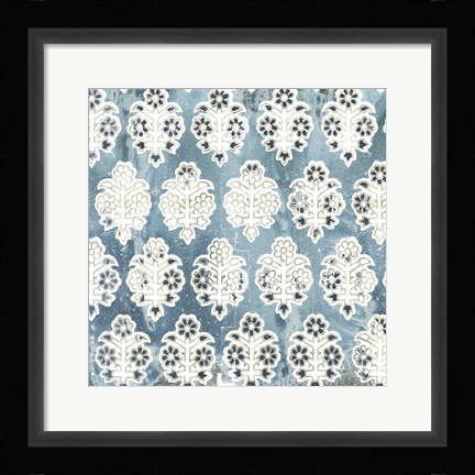 Framed Flower Stone Tile VIII Print