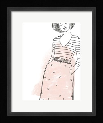 Framed Fashion Sketches II Print