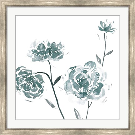 Framed Traces of Flowers III Print