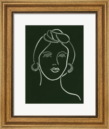 Framed Malachite Portrait V Print