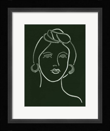 Framed Malachite Portrait V Print