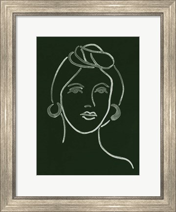 Framed Malachite Portrait V Print