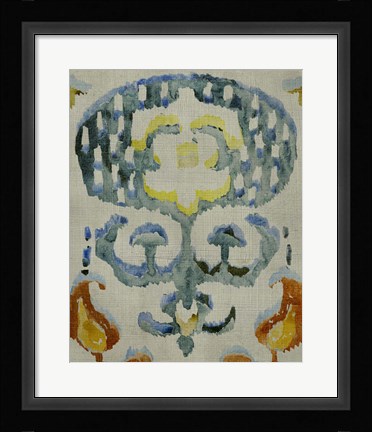 Framed Bohemian Ikat I Print