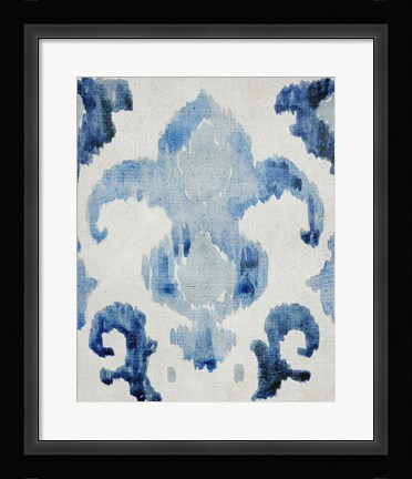 Framed Sapphire Ikat II Print