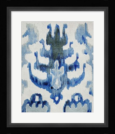 Framed Sapphire Ikat IV Print
