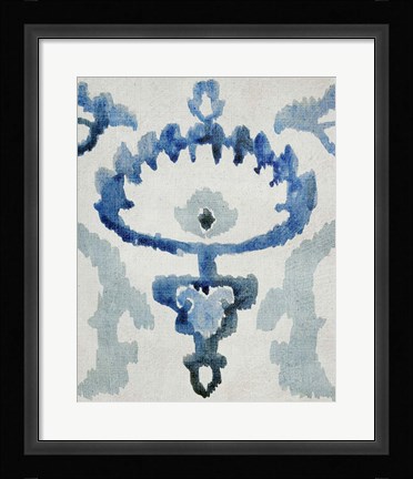 Framed Sapphire Ikat VI Print