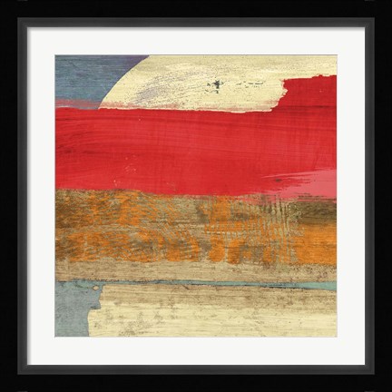 Framed Moon Rising from the Crimson Sky I Print