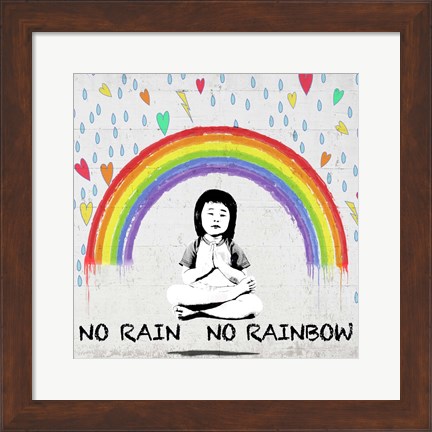 Framed No Rain No Rainbow (detail) Print