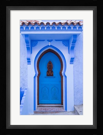 Framed Morocco, Chefchaouen A Traditional Door Print