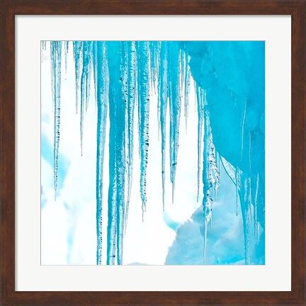 Framed Antarctica Close-Up Of An Iceberg With Icicles Print